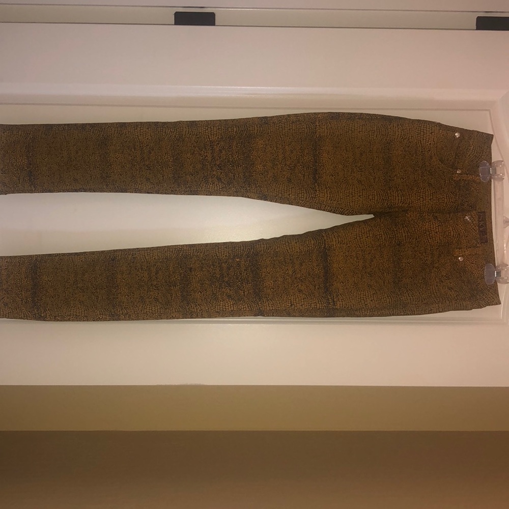 Long snake-skin skinny jeans